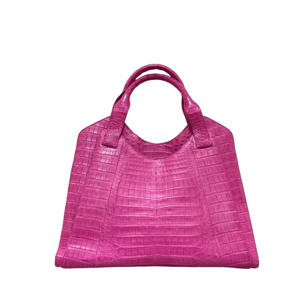 Nancy Gonzalez Pink Crocodile Tote